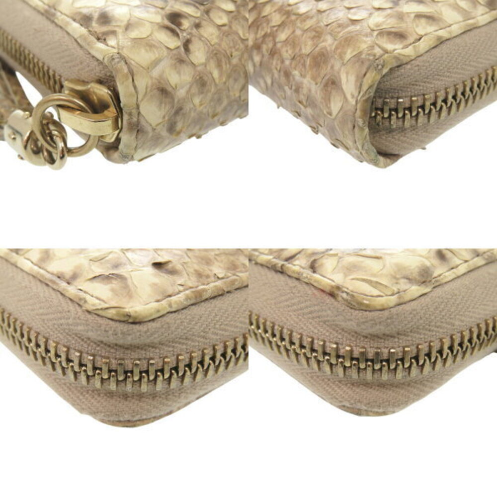 Gucci Zip Around Wallet Python Leather Beige Long - image 3